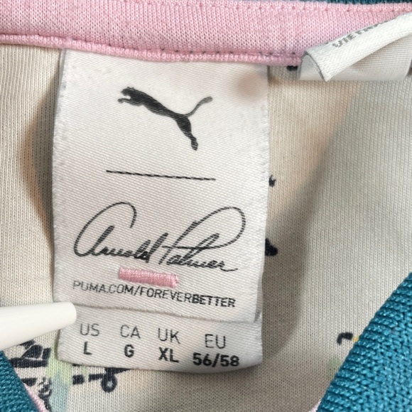 Puma X Arnold Palmer Teal Polo Golf Men's Shirt - Large - Picture 4 of 10